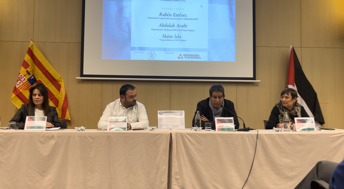 Mesa inaugural de las "Jornadas Zaragoza 2023" Se inauguran en Zaragoza las tradicionales 'Jornadas de Formación' para analizar la situación del pueblo saharaui desde múltiples perspectivas