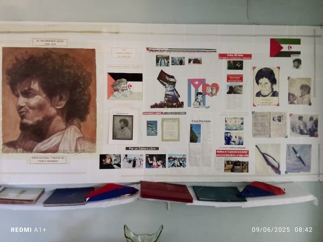 Mural en una escuela cubana que conmemorar el 09 de Junio, Día de los Mártires saharauis Mural en una escuela cubana que conmemorar el 09 de Junio, Día de los Mártires saharauis