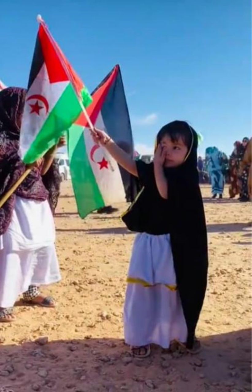 Niña con bandera saharaui Propuesta estadunidense rechazada por el pueblo saharaui