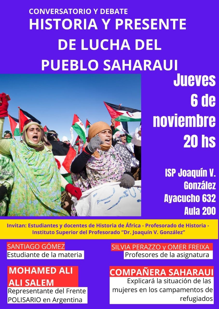 charla” Historia y presente de la lucha del Pueblo Saharaui” charla” Historia y presente de la lucha del Pueblo Saharaui”