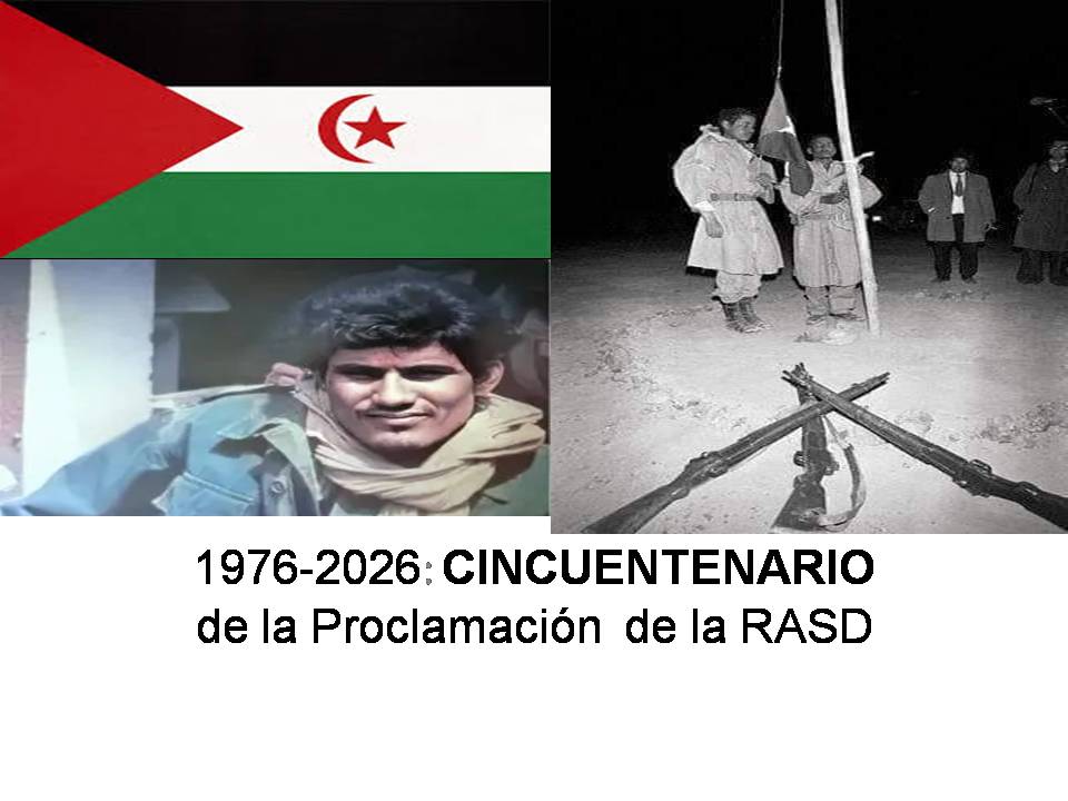 Combatientes saharauis izan bandera saharaui en 1976