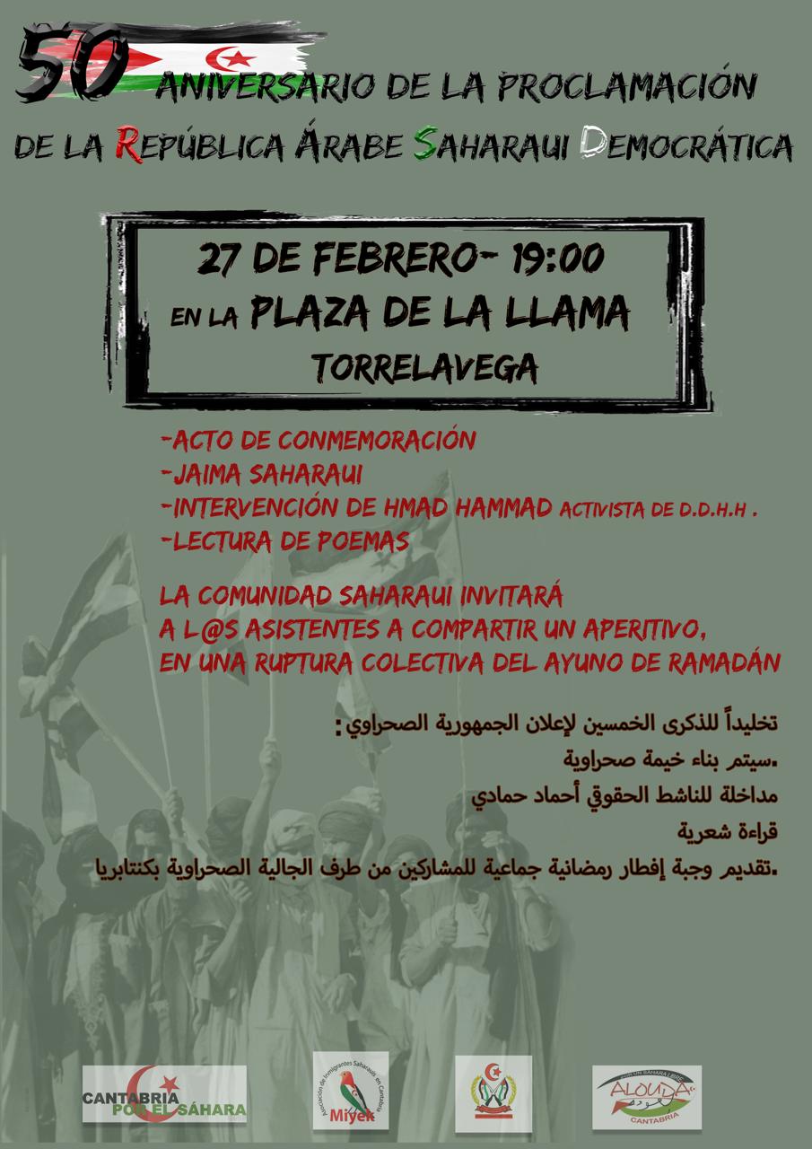 Concentración en Torrelavega por el 50 aniversario de la República Saharaui