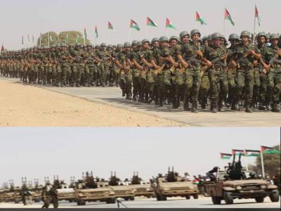 desfile y batería militar saharaui