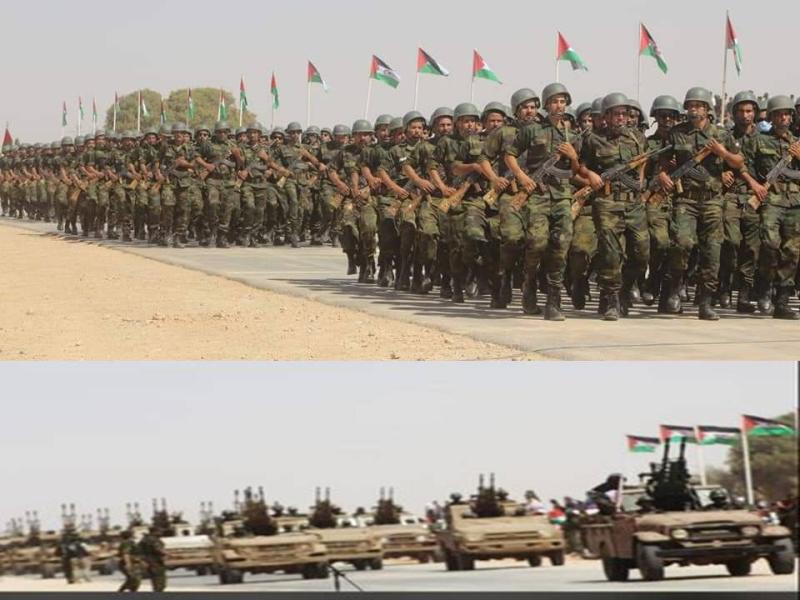desfile y batería militar saharaui